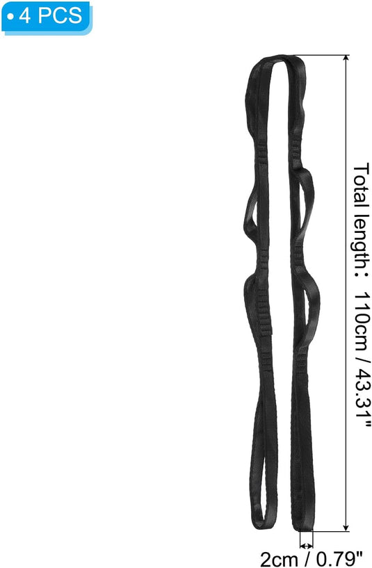 Verstelbare ophangbanden 4 stuks 180 x 2 cm van nylon met 8 lussen – daisy chains – aerial yoga