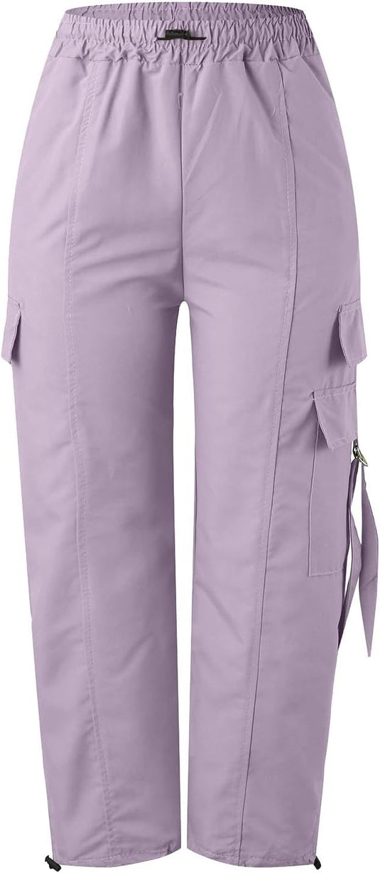 Dames baggy cargobroek met wijde pijpen trekkoord en zakken – streetwear broek – joggingbroek