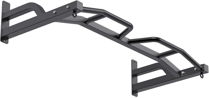 Laad afbeelding in Galerijviewer, Wandgemonteerde optrekstang 122 cm met 12 gripposities tot 227 kg – pull-up bar – krachttraining
