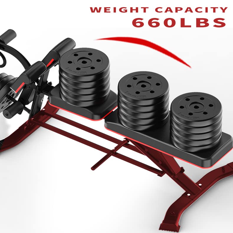 Load image into Gallery viewer, Utility Weight Bench with Leg Extension - Multi-Position Adjustable Bench for Strength Training, Dumbbell Exercise and Ab Workouts
