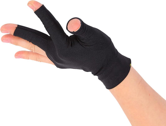 Tbest 3 Vingers Snooker Pool Handschoen - Linkerhand Keu Handschoenen Spandex Linkerhand Biljart Accessoires