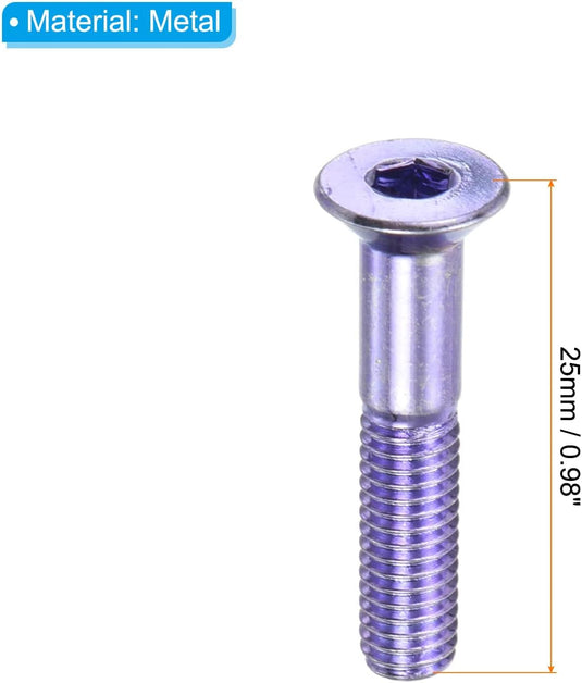 Skateboard hardware set 1 inch met schroeven moeren en inbussleutel paars – montagebouten – skate accessoires