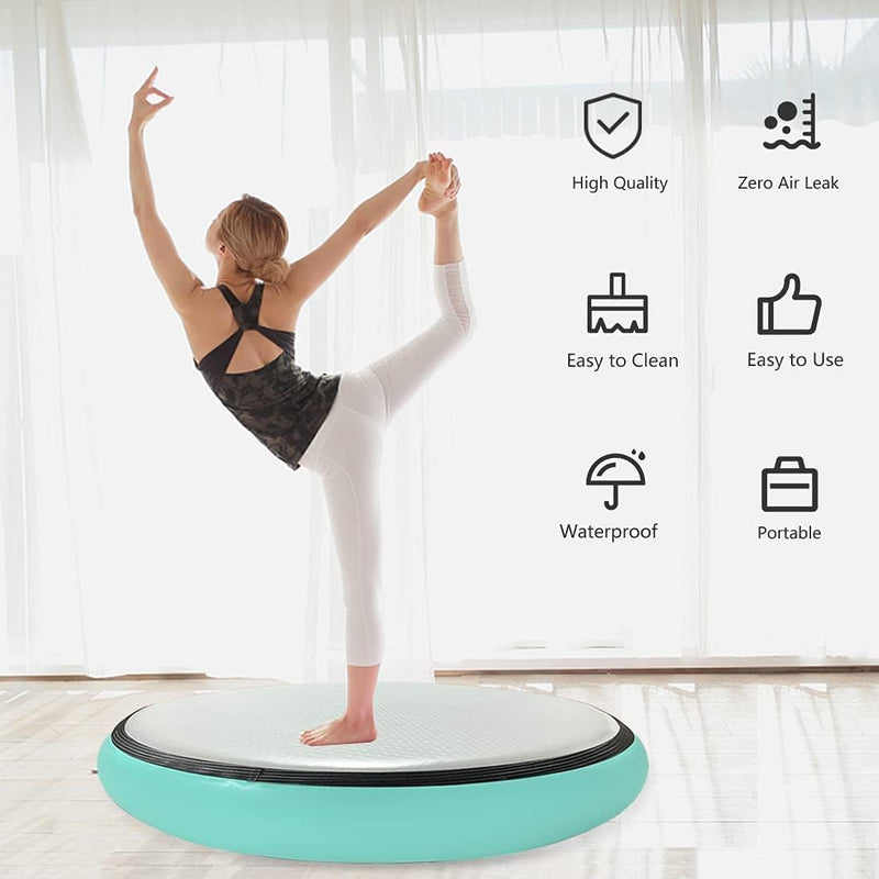 Laden Sie das Bild in Galerie -Viewer, Opblaasbaar gymnastiekblok 100 x 100 x 20 cm – airblock turnmat met elektrische pomp voor turnen, fitness en yoga
