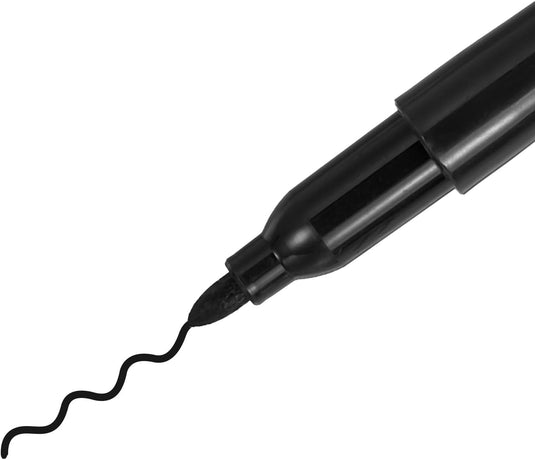 Mini permanente markers 6 stuks met sleutelclip zwarte inkt – golfbal markers – sport accessoires