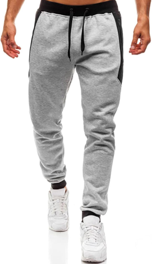 Heren joggingbroek van katoenmix met zakken en print – sportbroek – trainingsbroek
