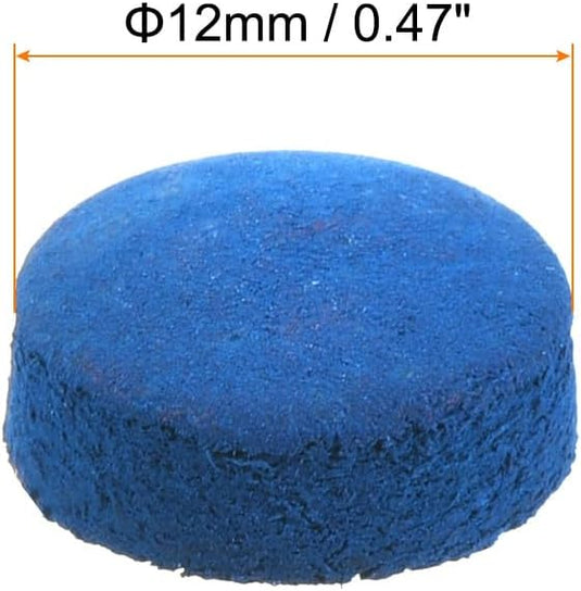Biljart keu tips 5 stuks 12 mm van kunstleer blauw – vervangende pomeransen – biljart accessoires