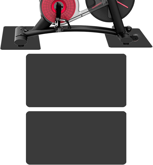 Beschermmatten fitnessapparatuur 2 stuks – 60 x 30 cm – 3 mm rubber – antislip vloermat voor hometrainer en loopband