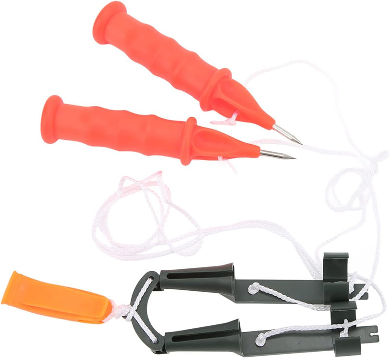 Laad afbeelding in Galerijviewer, IJspriemen voor ijsvissen van roestvrij staal met noodfluitje en antislip handgrepen – ijsveiligheid – ijsvisaccessoires
