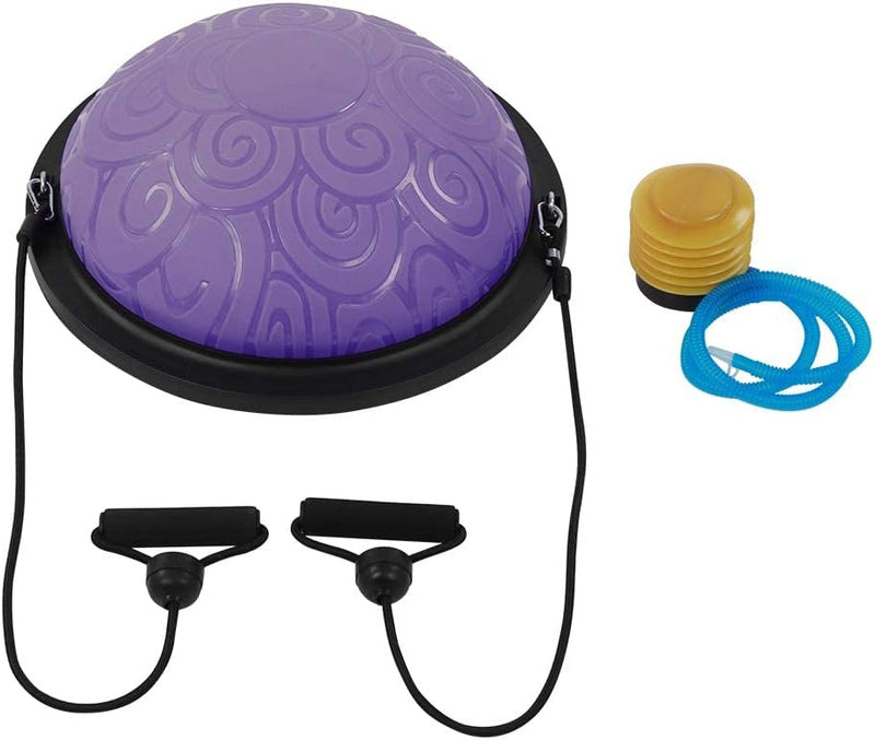 Laden Sie das Bild in Galerie -Viewer, Balanstrainer 46 cm met weerstandsbanden – antislip halve bal – core training – evenwichtstraining
