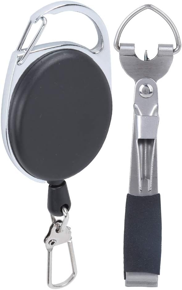 Load image into Gallery viewer, Multifunctioneel visgereedschap met lijnknipper en knopenmaker inclusief intrekbare sleutelhanger – knooptool – vliegvisaccessoires
