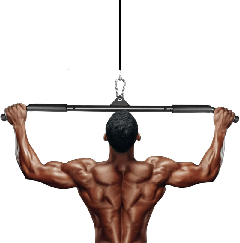Load image into Gallery viewer, Lat pulldown bar 40 of 102 cm met schuimhandgrepen tot 150 kg – kabelstang – biceps triceps stang
