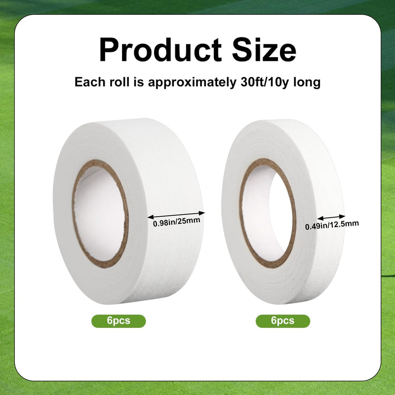 Laad afbeelding in Galerijviewer, PEUTIER 12pcs Lacrosse Stick Tapes, Cotton Lacrosse Tape 1in and 1/2in Non-Precut Hockey Stick Grip Tapes Sweat-Absorbent Lacrosse Stick Grip Tape for Lacrosse Golf Baseball Bats White Bar Cloth Tape
