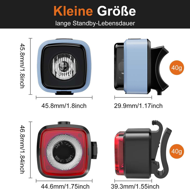 Load image into Gallery viewer, Oplaadbare fietsverlichting set USB-C IPX5 met voor- en achterlicht – fietslamp – LED fietslicht
