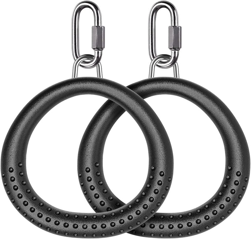 Load image into Gallery viewer, Trapeze ringen 2 stuks met karabijnhaken voor klimrek en schommel – monkey bars – speeltoestel accessoires
