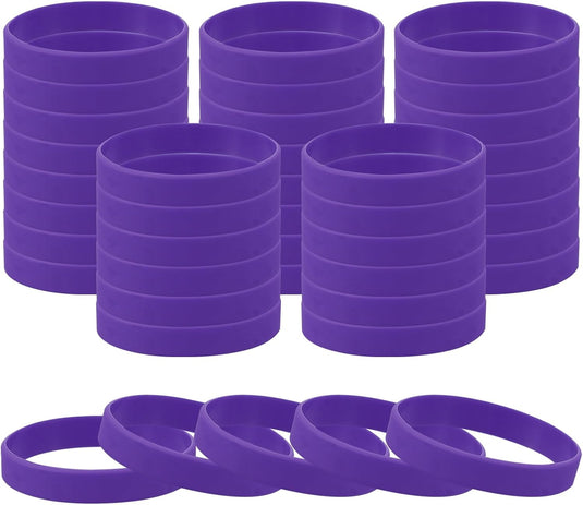 Siliconen sport polsbandjes 205x12 mm (60 stuks) - Elastische rubberen armbanden - Event & sportpolsbandjes
