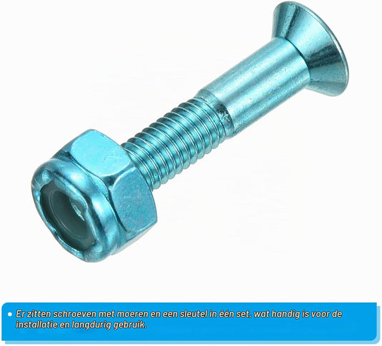 Skateboard hardware set 1 inch met schroeven moeren en inbussleutel blauw – montagebouten – skate accessoires