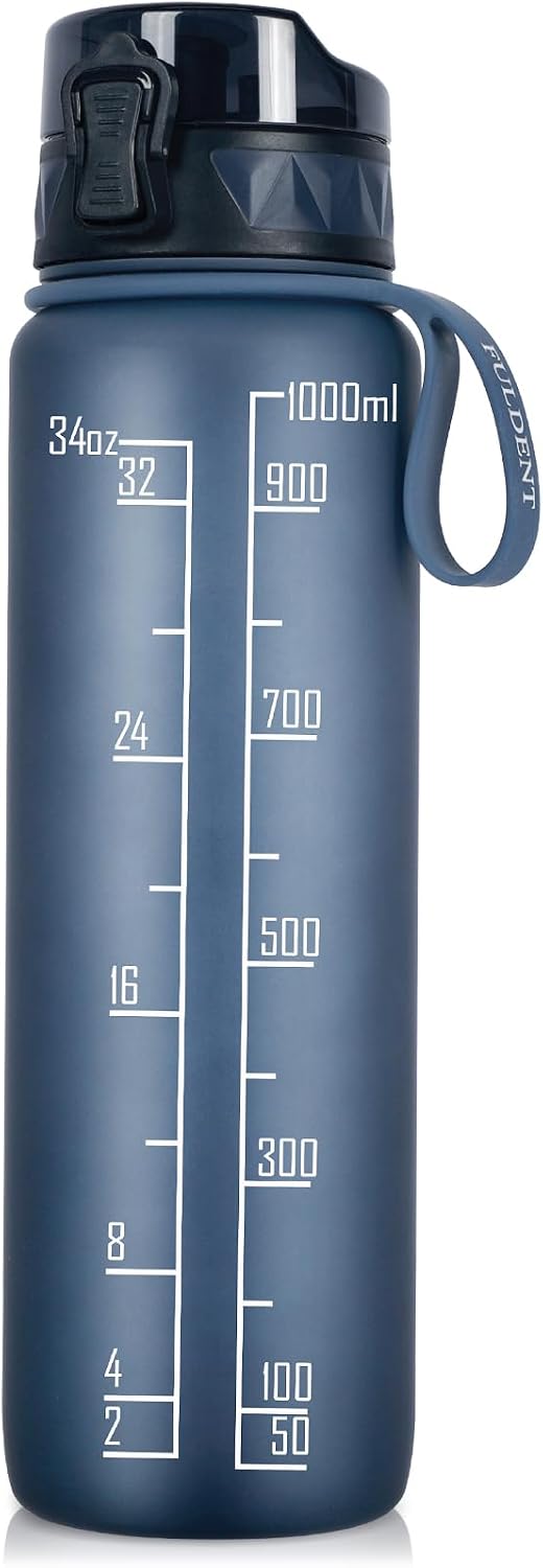 Laden Sie das Bild in Galerie -Viewer, Drinkfles 1 liter BPA-vrij met antislip grip en lekvrije sluiting – waterfles – sportfles
