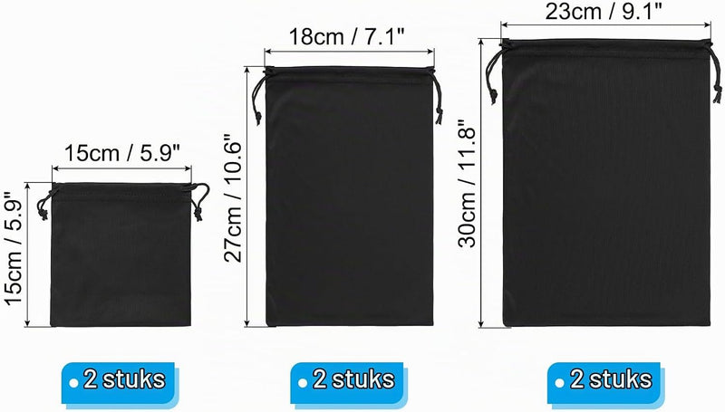 Załaduj obraz do przeglądarki galerii, Skibril opbergzakken 6 stuks van microvezel met trekkoord – beschermhoesjes – ski snowboard accessoires
