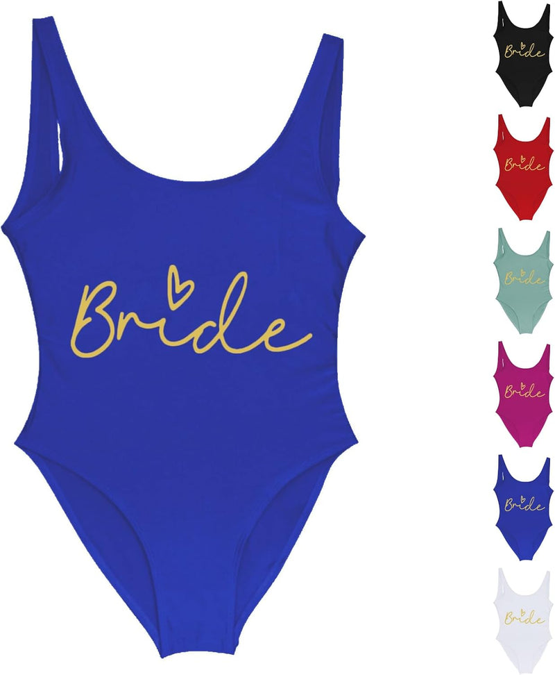 Chargez l'image dans la visionneuse de la galerie, Dames badpak Bride to Be met letterprint en lage rug – bruidsbadpak – vrijgezellenfeest
