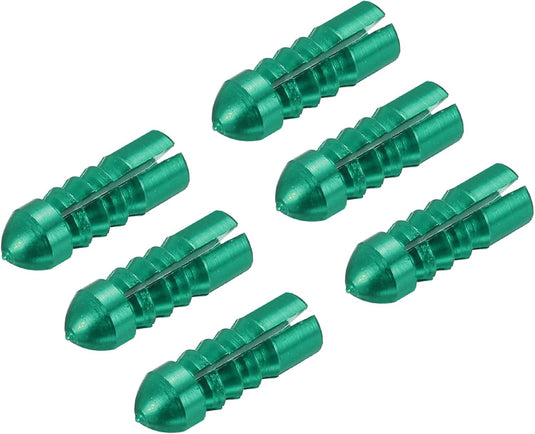Dart flight protectors 6 stuks van aluminium groen – 90 graden flight savers – dart accessoires