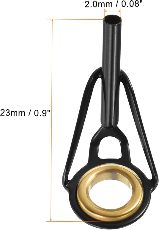 Hengel topogen 3 stuks 1 mm van roestvrij staal zwart-goud – hengeltop reparatieset – visaccessoires