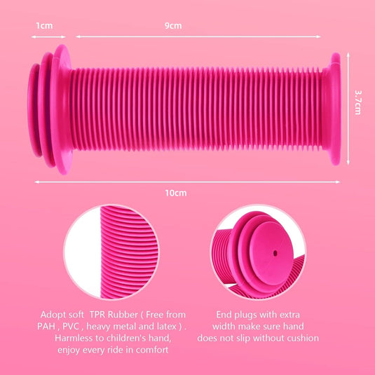 URAQT Fietshandgrepen, 1 paar Kinderfietshandgrepen, Antislip Kinderfietsgrepen 22 mm Stuurgrepen stootbescherming, Rubberen Handvatten voor Scooters Driewielers Kinderloopfiets Kinderfiets