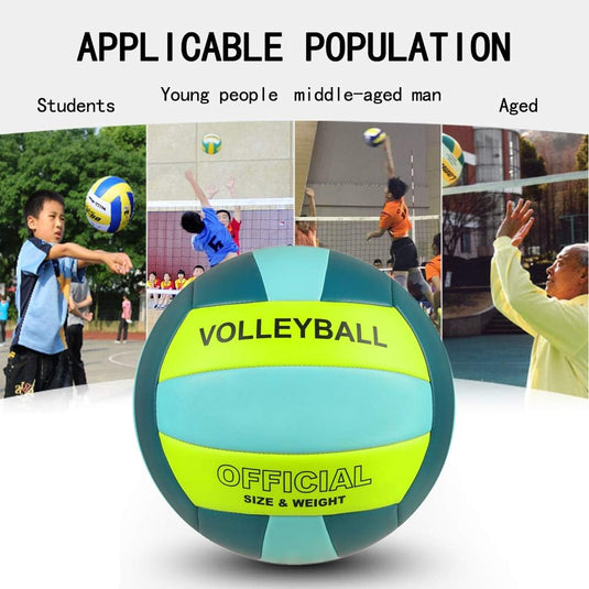 Volleybal maat 5 PU leer zacht indoor outdoor volleyballen sport training spel spelen bal voor beginners, tieners en volwassenen, 8,2