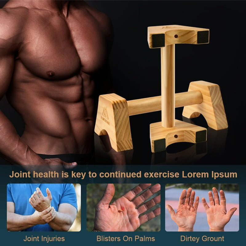 Laden Sie das Bild in Galerie -Viewer, Houten parallettes 2 stuks 25 cm met ergonomische antislip handgrepen – push-up bars – calisthenics
