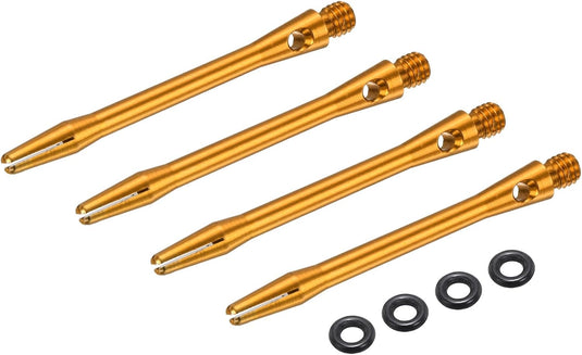 Dartschachten 4 stuks 45 mm van aluminium geel met 2BA schroefdraad – dart shafts – dart accessoires