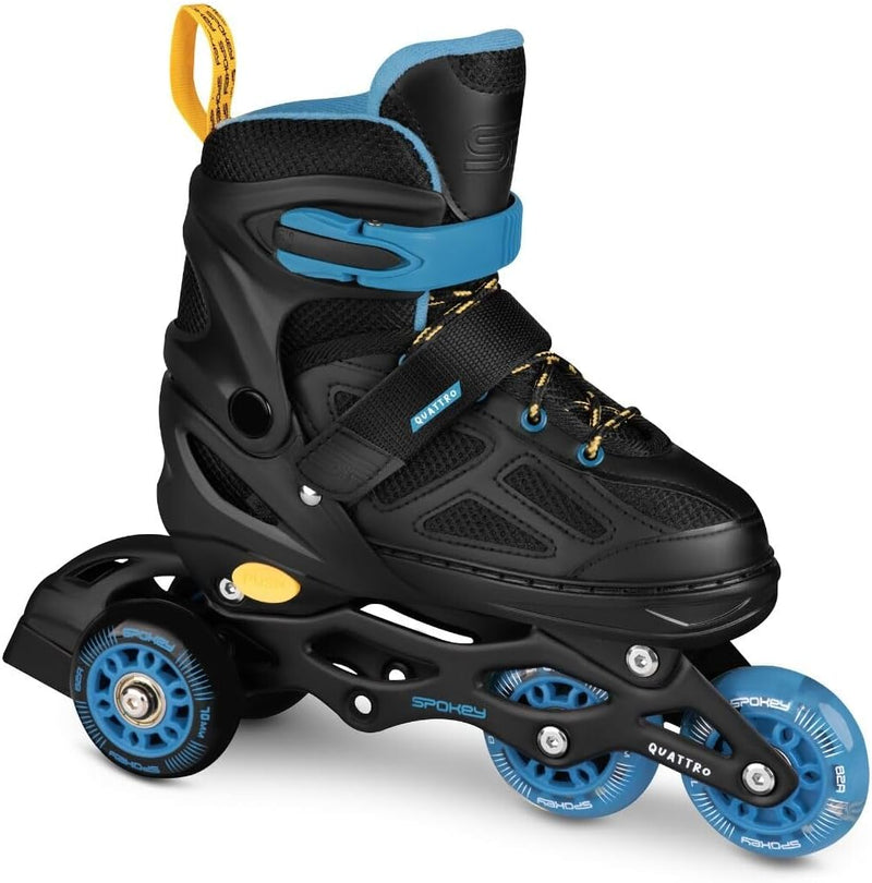 Load image into Gallery viewer, Verstelbare 4-in-1 skates voor kinderen – inline rolschaatsen triskates en schaatsen – zwart paars
