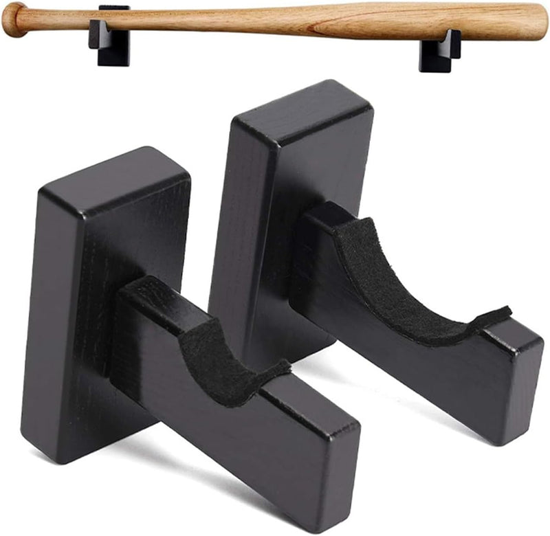 Laad afbeelding in Galerijviewer, 1 paar honkbalknuppel, horizontale houten standaard, display (zwart)
