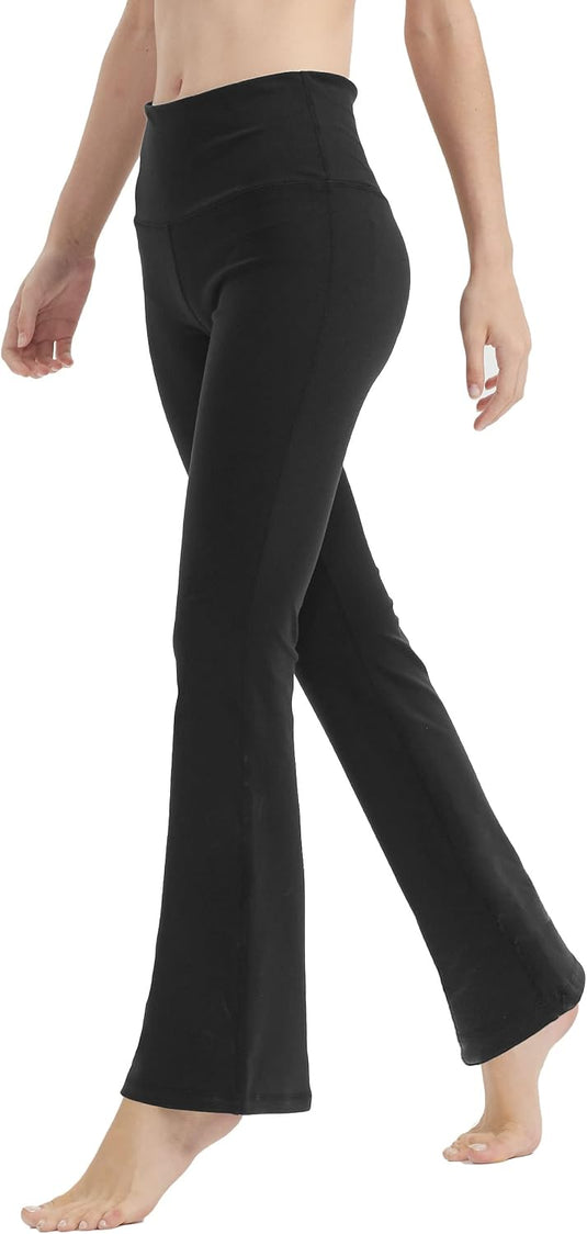 LaiEr Yoga Broek voor Vrouwen Tummy Control Workout Bootleg Broek Hoge Taille 4 Way Stretch Broek met Binnenzakken.