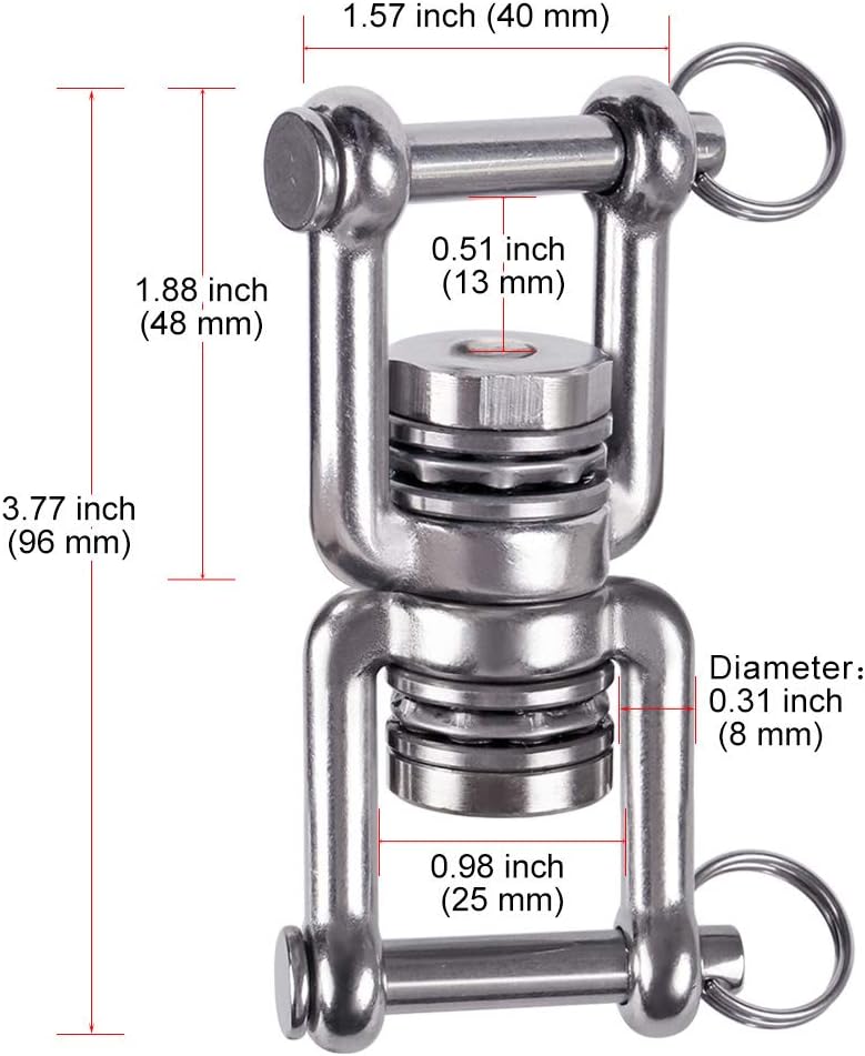 Laden Sie das Bild in Galerie -Viewer, Schommelwartel 360° draaibaar – rvs ophangbeugel met lager voor hangstoel, yogaschommel, klimtouw en hangmat
