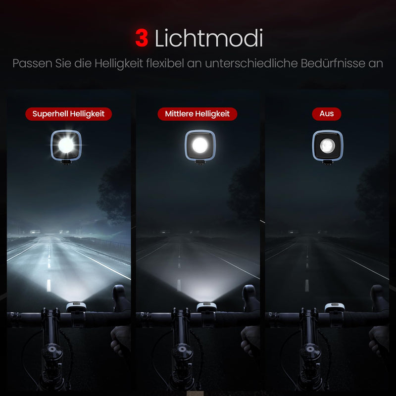 Laden Sie das Bild in Galerie -Viewer, Oplaadbaar fietsvoorlicht USB-C IPX5 waterbestendig met 3 lichtstanden – fietslamp – fietsverlichting
