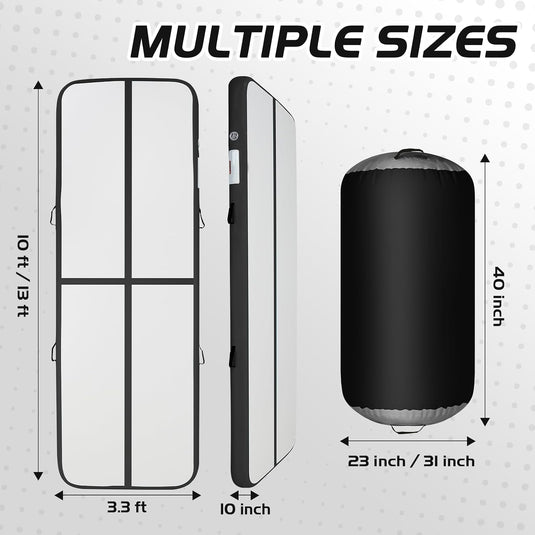 Opblaasbare turnmat 3 m met air roller – 10 cm dik – gymnastiekmat met elektrische pomp voor tumbling en cheerleading
