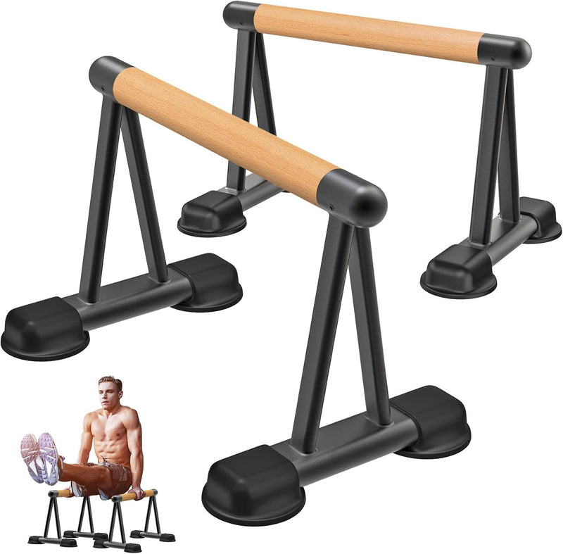 Laden Sie das Bild in Galerie -Viewer, Hoge parallettes 24 cm met antislip en gevoerde handgrepen tot 300 kg – push-up bars – calisthenics

