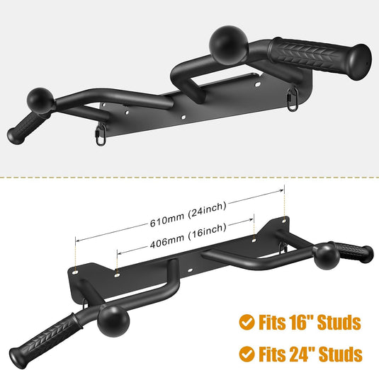 Wandgemonteerde optrekstang met meerdere gripposities tot 272 kg – pull-up bar – krachttraining