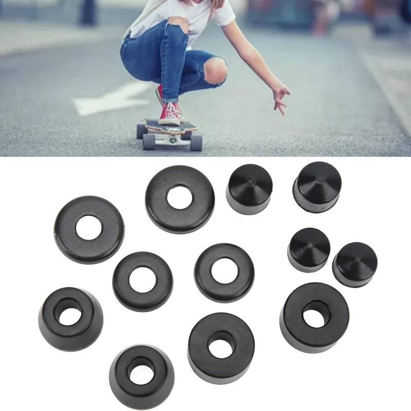 Laden Sie das Bild in Galerie -Viewer, Skateboard bushings 85A 12-delige rebuild set zwart – PU stuurrubbers – longboard skateboard accessoires
