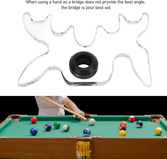 Pont de billard en acrylique transparent avec insert en caoutchouc pour des coups précis – chevalet de queue – accessoires de billard