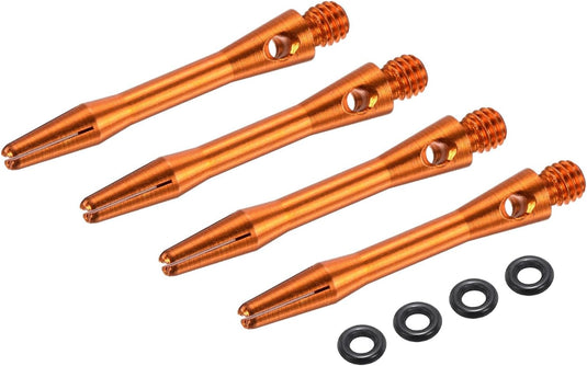 Dartschachten 4 stuks 45 mm van aluminium geel met 2BA schroefdraad – dart shafts – dart accessoires