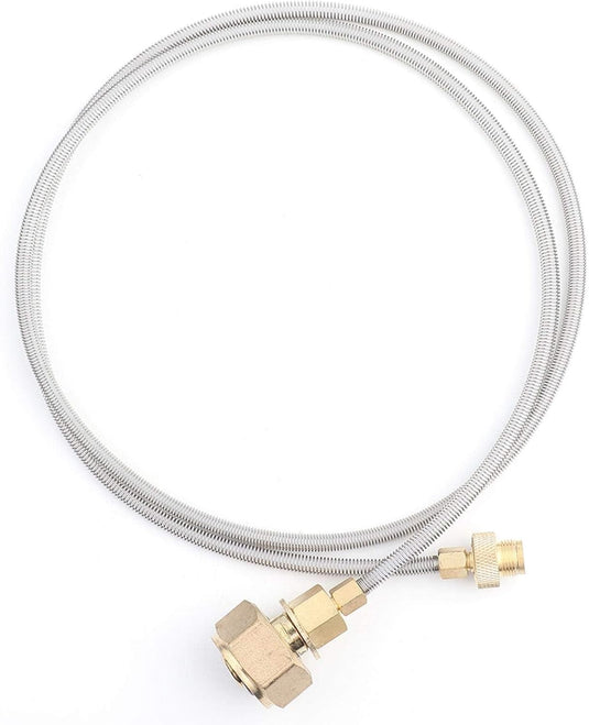 Adaptateur pour bouteille de gaz avec raccord en cuivre et tuyau en nylon de 110 cm pour réchauds de camping – adaptateur GPL – accessoires de camping
