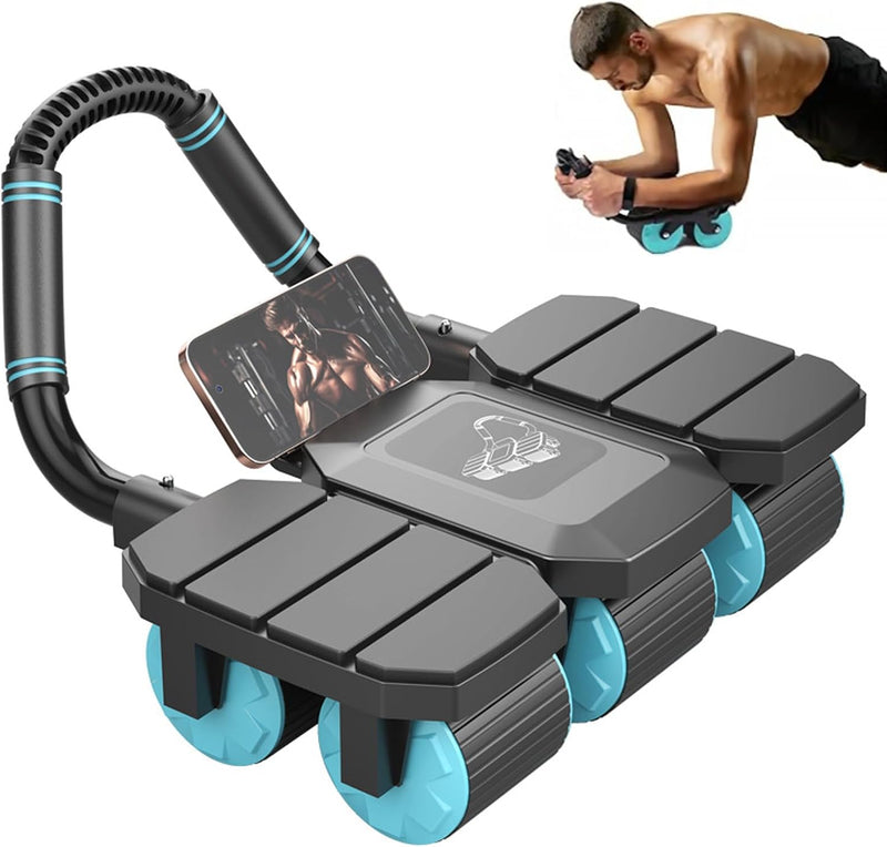 Laad afbeelding in Galerijviewer, Ab roller met automatische rebound en gevoerde elleboogsteun tot 150 kg – buikspiertrainer – ab wheel
