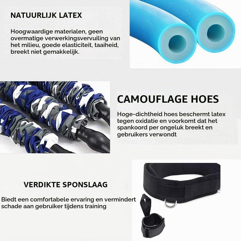 Chargez l'image dans la visionneuse de la galerie, Boks weerstandsbanden set met verstelbare tailleband en enkelbanden voor krachttraining – bokselastieken – explosiviteitstraining
