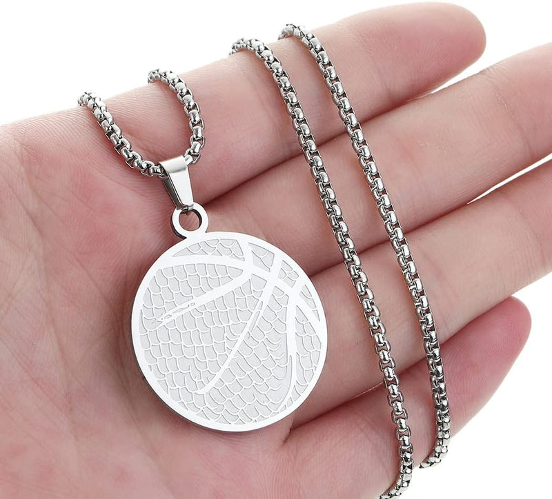 Laad afbeelding in Galerijviewer, Basketbal ketting met hanger roestvrij staal

