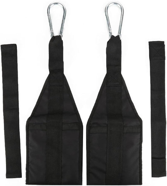Ab straps voor optrekstang met gevoerde armlussen en karabijnhaken tot 150 kg – buikspiertrainer – core straps