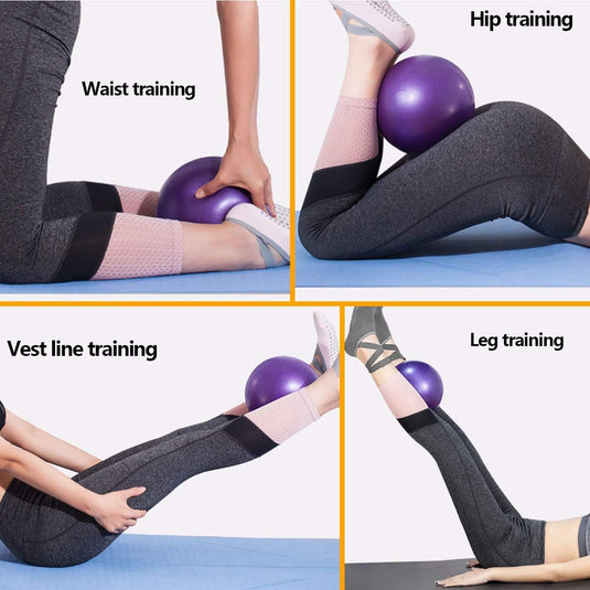 Pilatesballen set van 2 stuks 25 cm paars roze