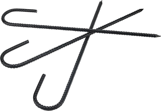 Grondankers 10 stuks 40 cm met J-haak van staal – trampoline haringen – stormankers