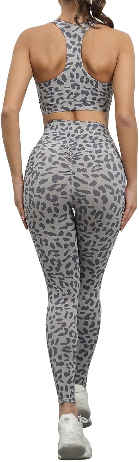 Laad afbeelding in Galerijviewer, Dames sportlegging met luipaardprint hoge taille en aansluitende pasvorm – fitness legging – yogabroek
