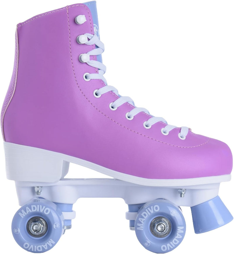 Load image into Gallery viewer, Madivo Pastel Klassieke retro rolschaatsen voor dames | ABEC-7 kogellagers | meisjes rolschaatsen, skeelers| blauw/koraal | maat 35, 36, 37, 38, 39, 40, 41
