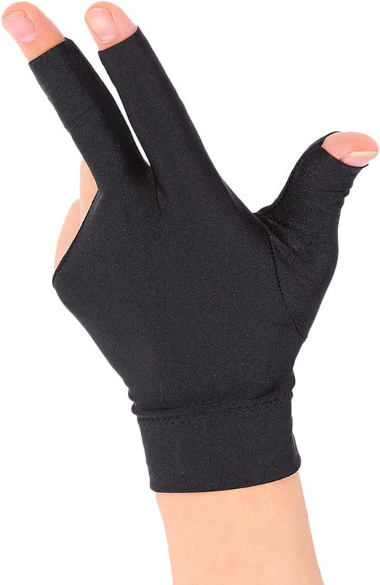 Tbest 3 Vingers Snooker Pool Handschoen - Linkerhand Keu Handschoenen Spandex Linkerhand Biljart Accessoires